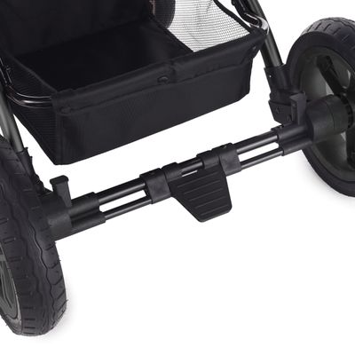 Teknum 3In1 Pram Stroller | Sleeping Bassinet | Extra Wide Seat | Wide Canopy | 360Â° Rotating Wheels | Fully Reclinable | Car Seat Compatible | Coffee Holder | Spill Proof Mat | Newborn Baby | 0 - 3 Years + Infant Car Seat Bundle - Space Grey